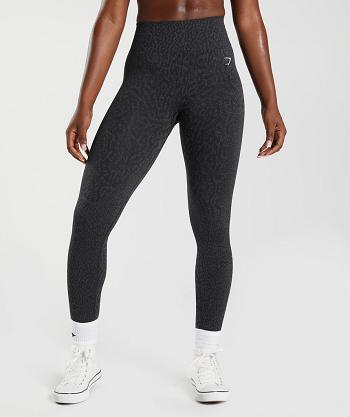 Dámské Legíny Gymshark Adapt Animal Seamless Černé | CZ 4057GSO